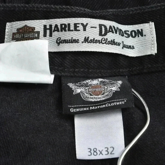 Harley Davidson Black Jeans Denim Biker Moto Size 38x32 - Picture 6 of 11